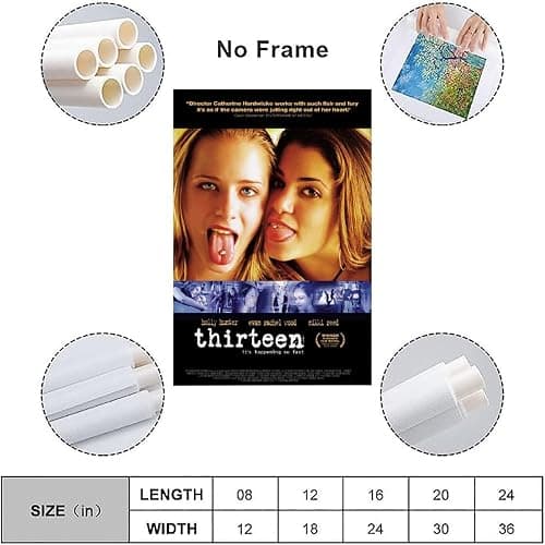 VALKEM Thirteen Movie Poster Poster Canvas 90s Wall Art Room Aesthetic Posters 12x18inch(30x45cm) thumbnail 3