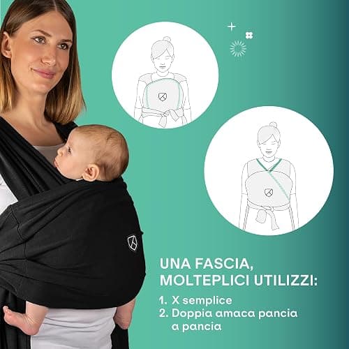 Koala Babycare Fascia neonato porta bebè - Cuddle Band 2.0 Ancora più Resistente – Fascia per neonati in cotone organico testata fino a 15 kg - Facilmente Regolabile e Unisex thumbnail 4
