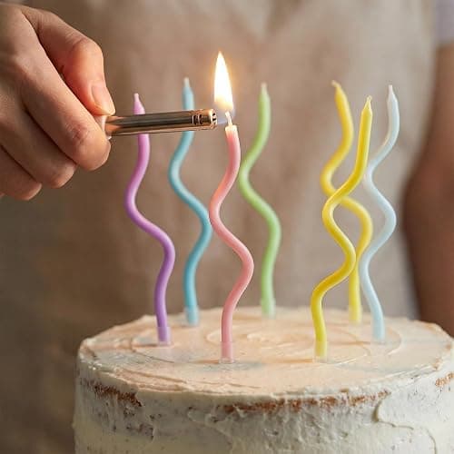 24 Pcs Rainbow Colors Spiral Long Thin Birthday Candles, Twisted Curved Candle Cake Topper, Birthday Parties, Wedding Decoration thumbnail 5