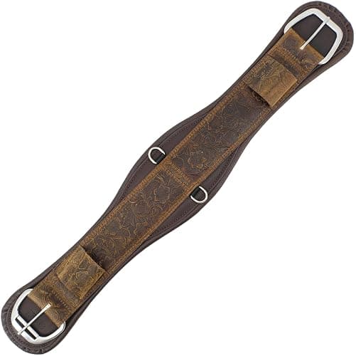 Jeereal Western Horse Cinch,Premium Full-Grain Leather Equestrian Horse Riding Western Durable Comfortable Soft Girth - Image 1