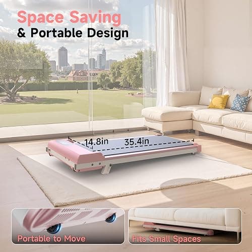Walking Pad Treadmill, Under Desk Treadmill for Home & Office, Wide Running Belt, Remote Control, Installation Free, Easy to Move, 300 LB Capacity thumbnail 6
