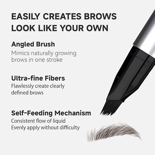 Unicos Eyebrow Pen, Angled Brow Brush, Eyebrow Pencils for Women, Natural Brow Pen, Hair-Like Strokes, 24hrs Long-Lasting, Waterproof, Smudge-Proof, Easy to Use, Multiple Uses, Gifts for Her, Coconut thumbnail 3