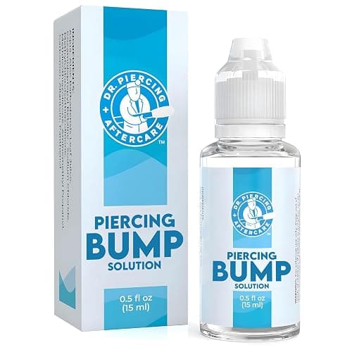 Dr. Piercing Aftercare Keloid Bump Solution Drops 15mL - Gentle Saline Formula with Provitamin B5 for Bump Care - Nose Ear Belly Lip Aftercare Cleaner - Image 1