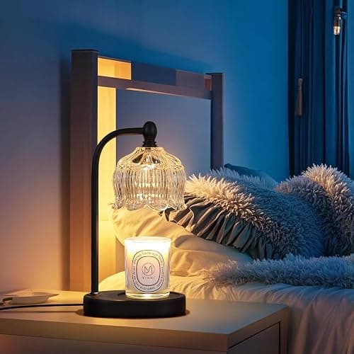MEIXISUE Black Candle Warmer Lamp with Timer and Dimmer,Flameless Wax Melt Warmer for Jar Candles with 2 Bulbs,House Warming Gifts,Mother's Day/Birthday/Christmas Gifts for Mom/Wife,Home Decor thumbnail 6