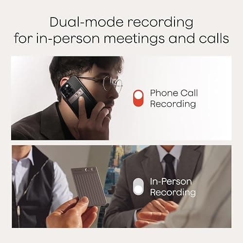 Plaud Note AI Voice Recorder Transcribe & Summarize, Non-Pro Version | AI Note Taker for Meetings, Calls, Lectures, Professionals & Teams, 112 Languages, App Control, Case Included, Starlight thumbnail 2