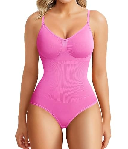 BRABIC Womens' Seamless Sleeveless V-Neck Bodysuit Shapewear Tummy Control - Image 1