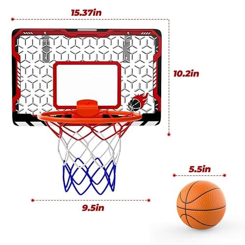 EagleStone Mini Basketball Hoop for Door & Wall, Foldable Rim with 3 Balls and Pump, Indoor Basketball Toy Game Set for Kids Adults, Bedroom Office Sports Gift thumbnail 3