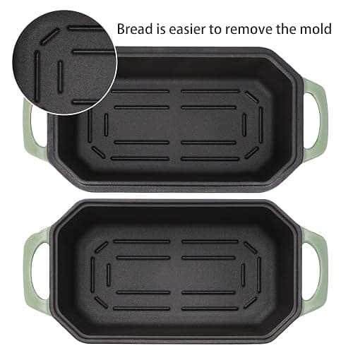 Flavehc Bread Pan Cast Iron Loaf Pan with Lid 9x5 Inch Bread Loaf Pan for Baking Bread Enameled Cast Iron Sourdough Bread Pan thumbnail 5