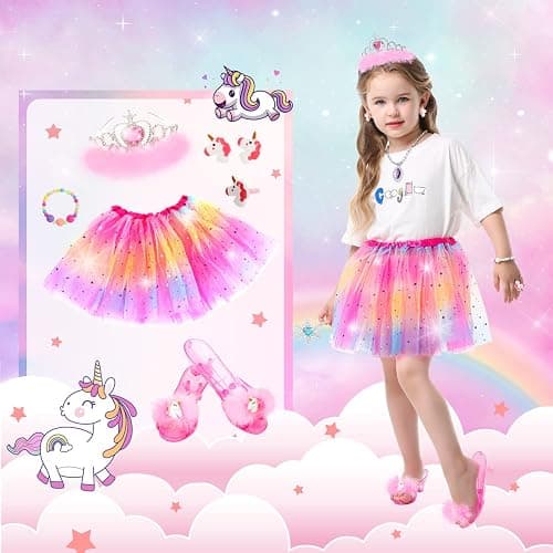 HAMSILY Princess Dress Up for Girl 3 4 5 6 Years Old Birthday Gifts Toys | Toddler Dress Up Clothes Shoes Jewelry Set, Princess Costume Include Unicorn Mermaid, Pretend Play for Little Girls Age 3-6 thumbnail 2