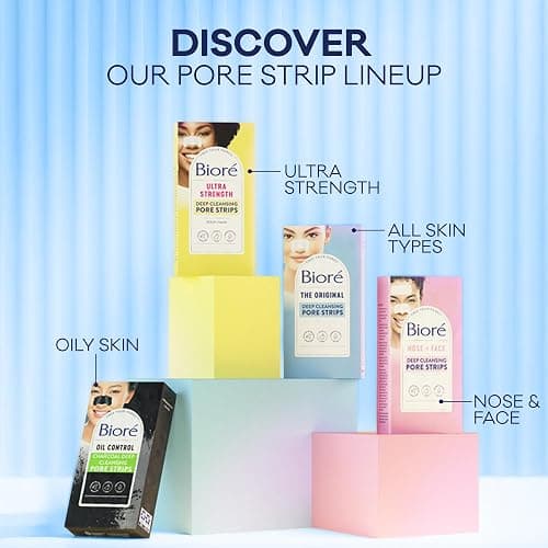 Bioré Original Blackhead Remover Strips, Deep Cleansing Nose Strips With Instant Pore Unclogging, Features C-Bond Technology, Oil-Free, Non-Comedogenic Use, 14 Count thumbnail 11