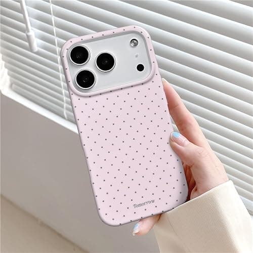 Reownest for iPhone 17 Pro Case,Cute Polka Dot Aesthetic Phone Cover-Pink | Simple Stylish,Soft TPU Shockproof Protective Phone Case,for Women Girls thumbnail 2