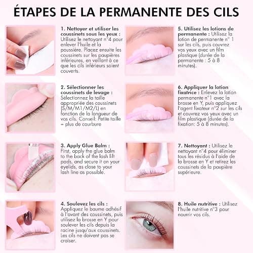 Kit Rehaussement de Cils, Brow Lift Kit Sourcil, Solution 2 en 1, Durée 6-8 Semaines, 15 Applications, Permanente DIY Sourcils, Lash Lift, Rehaussement Cils - BLK7 thumbnail 6