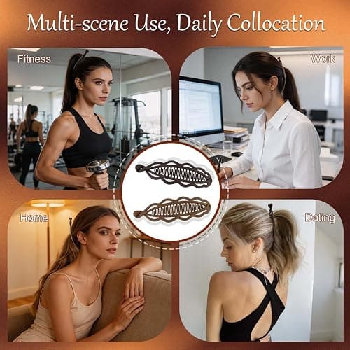 Hapdoo 6.69" Large Flat Banana Clip for Thick Heavy Curly Hair, Ergonomic Matte Volumizing Clean Hairstyles Women Faux Locs, Lay Down Strong Grip Voluminous Ponytail Bun French Twist Accessories thumbnail 6
