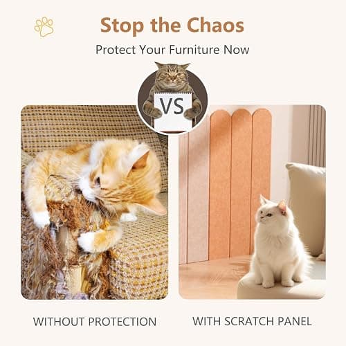 RizzQi Cat Scratcher, Wall Scratchers for Indoor Cats, Vertical Scratching Posts, Cat Scratching Board, 3 Pieces Set Cat Scratch Furniture Protector (Orange) thumbnail 6