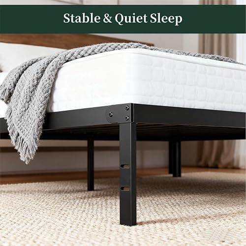 Full Size Bed Frame, 14 Inch Metal Platform Bed Frames with Heavy Duty Steel Slat Support, No Box Spring Needed, Easy Assembly, Under Bed Storage thumbnail 6