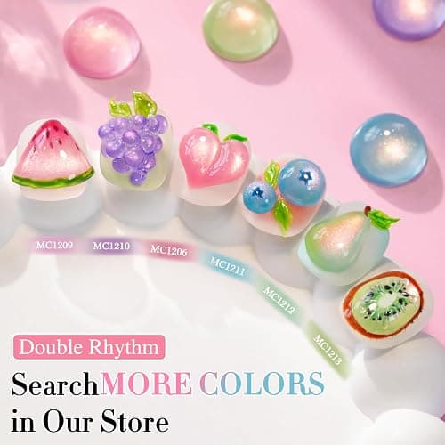 Double Rhythm 0.5 OZ Cat Eye Gel Polish with Magnet 15ML Holographic Glitter Shimmer Translucent Jelly Color Magnetic Nail Polish Salon DIY at Home (Light Green-MC1212) thumbnail 4