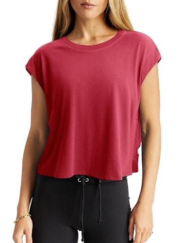 LASLULU Women's Athletic Open Back Short Sleeve T-Shirt thumbnail 2