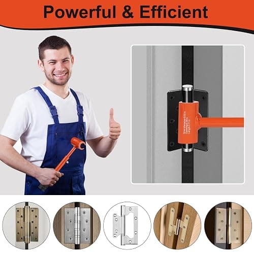 dirnatel Hinge Gap Adjustment Wrench Tool Set, Upgraded 0.55-0.98 Inch Door Hinge Repair Spanner Key for Round Bolt Standard Gauge with 4-way Multi-Functional Utilities Key, Orange thumbnail 3