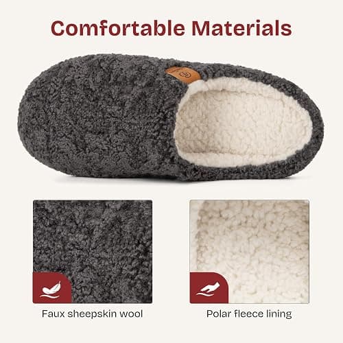 EverFoams Women's Fuzzy Slip-on Slippers Soft Comfy Memory Foam Indoor House Shoes thumbnail 5