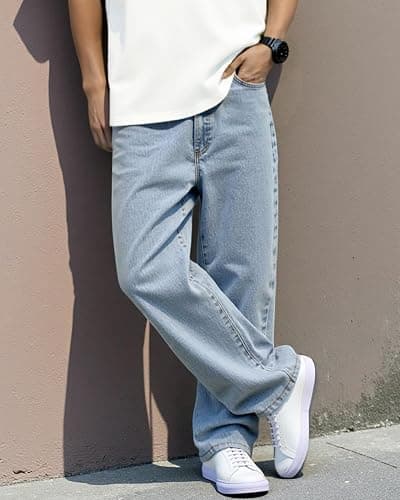 Lumiquintette Baggy Jeans for Men Y2K Streetwear Vintage Wide Leg Loose Fit Denim Pants Hip Hop Skater Carpenter Jeans thumbnail 2