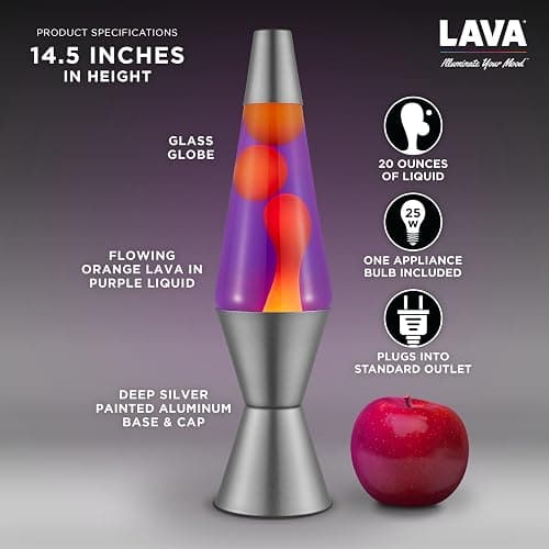 Lava® Lamp - 14.5" Purple Sunset - The Original Motion Light - Yellow Wax and Purple Liquid - Item #2635 (Amazon Exclusive) - Purple thumbnail 3