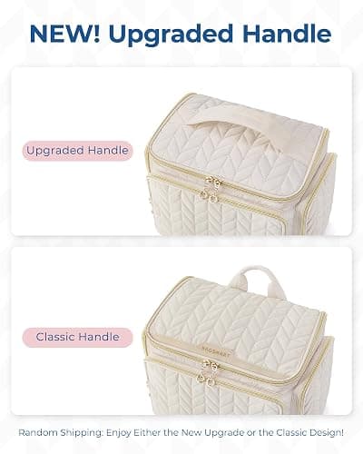 BAGSMART Travel Toiletry Bag, Large Wide-open Travel Bag for Toiletries, Makeup Cosmetic Travel Bag with Handle-Black thumbnail 2