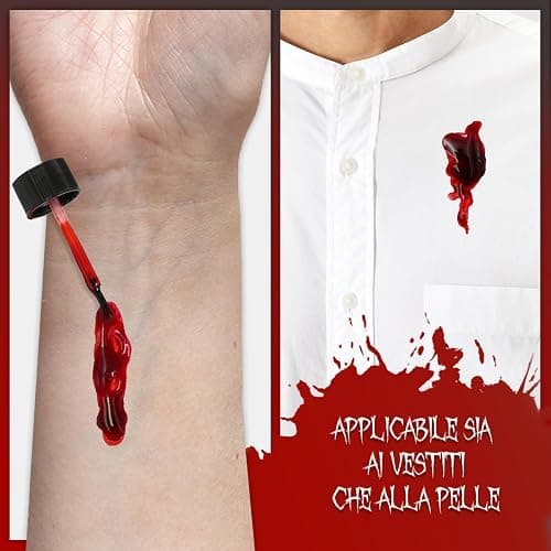 Festicy Authentic 0.50 fl oz Fake Blood I Realistic Halloween Make up I For Vampire Costumes I Washable Fake Blood for Halloween & Carnival I Ideal for Zombie & Vampire Makeup Kit thumbnail 2
