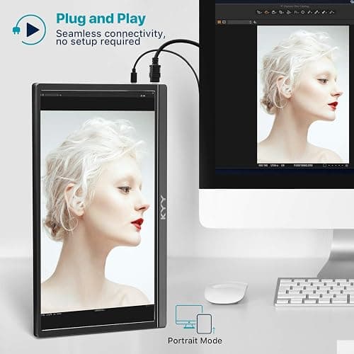 KYY Portable Monitor 15.6inch 1080P FHD USB-C, HDMI Computer Display HDR IPS Gaming Monitor w/Premium Smart Cover & Screen Protector, Speakers, for Laptop PC MAC Phone PS4 Xbox Switch thumbnail 8