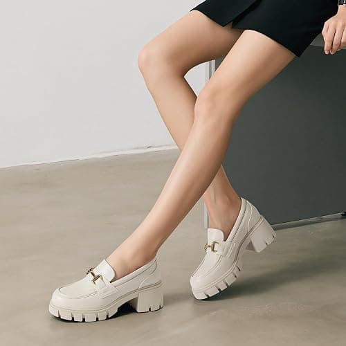 DREAM PAIRS Loafers for Women Platform Chunky Loafers Slip On Casual Shoes thumbnail 3
