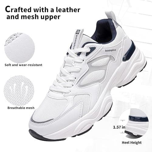 BAASPLOA Women's Gym Fashion Sneakers Lightweight Tennis Platform Chunky Shoes for Women Workout Sneakers Non Slip Breathable Casual Walking Shoes Retro Dad Shoes thumbnail 4