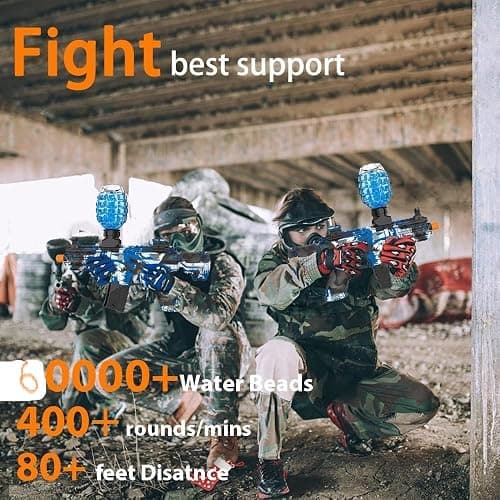 Electric Gel Ball Blaster, High Speed Automatic Splatter Ball Blaster with 60000+bullet and Goggles, Rechargeable Splatter Ball Toys for Outdoor Activities Shooting Game Party Favors，water bullet. thumbnail 4