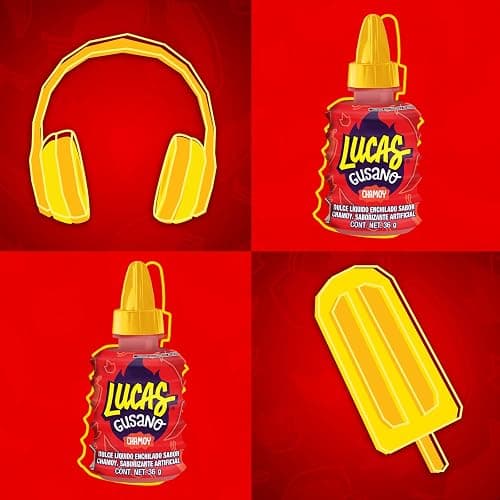 Lucas Gusano Fruity Chamoy Flavored Liquid Spicy Candy, 1.26oz - 10 Pieces Pack for Treats, Fruit, Snack, Parties, Piñatas - Spicy - 1.26 Ounce (Pack of 10) thumbnail 4