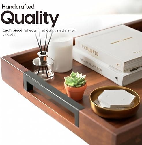 Acacia Wood Serving Tray with Handles thumbnail 8
