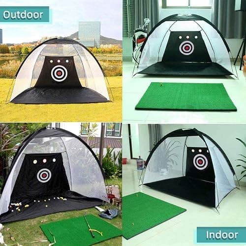 Golf Net, Easy POP UP Golf Practice Hitting Nets with Turf Mat, Easy to Install 10x7.5FT All in 1 Hitting Aid Backyard Driving Chipping Swing Training, Idea Gifts for Men thumbnail 6