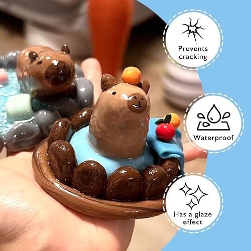 200ml Air Dry Clay Varnish，Air Dry Clay Sealant for Airdry Clay，Air Dry Clay Glaze Can Not Only Used to Prevent Clay Cracking, Scratches, and Wear,It Can Also Having a Glossy Glaze Effect (Gloss) thumbnail 4