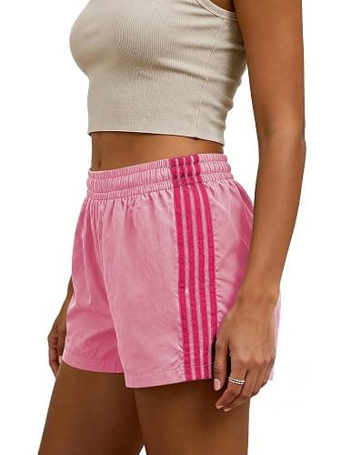 MakeMeChic Women's Striped Summer Shorts Workout Running Shorts Mini Micro Sweat Track Shorts Gym Athletic Wear thumbnail 2