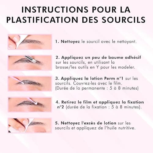 Kit Rehaussement de Cils, Brow Lift Kit Sourcil, Solution 2 en 1, Durée 6-8 Semaines, 15 Applications, Permanente DIY Sourcils, Lash Lift, Rehaussement Cils - BLK7 thumbnail 7