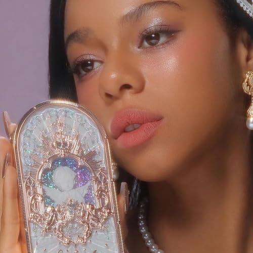 Flower Knows Little Angel 9-Color Eyeshadow Palette,Pink Beige Makeup Palette with 6 Matte + 3 Shimmer Shades,Blendable Smooth Cute Eye Makeup,0.37 Oz(01 Eden's Angel) thumbnail 6