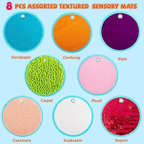 Sensory Mini Mats with Storage Bag Assorted Textured Play Mat Educational Tactile Sensory Toys for Autistic Children Kids Baby Toddler with Sensory Issues Fidgeting Activity thumbnail 3