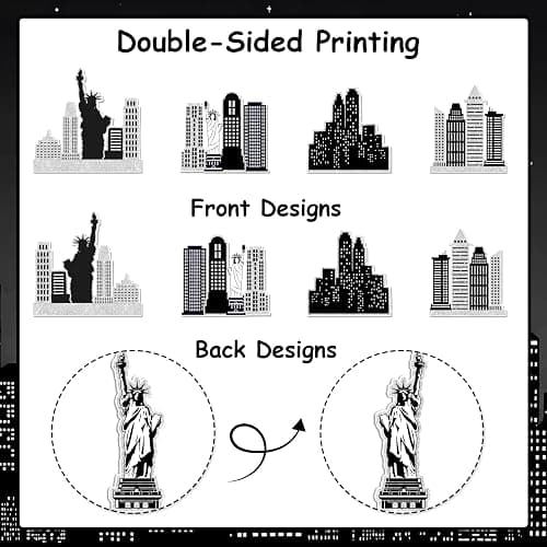 Cheerupp 24 Pcs Black New York City Theme Hanging Swirls Decorations | Black NYC Skyline Design, City Skyline Ceiling Streamers, Black Foil Spiral, Need Assembly, for Birthday Baby Shower Party thumbnail 5