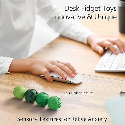 luckdoor Silicone Magnetic Balls Fidget Toys for Adults & Teens,4PCS Stress Relief Sensory Toys for Autism ADHD Anxiety,Fun Textures Gadgets,Office Desk Toy,Stocking Stuffers for Women Men Teen Gift thumbnail 4