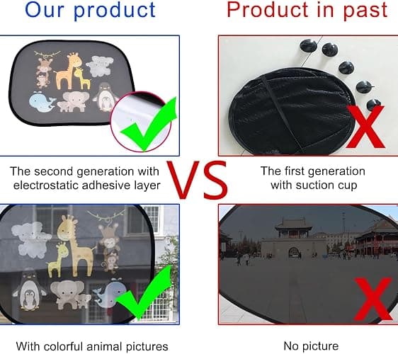 astarye Solar Protection Car SunShade Side Window Windscreen Roof Window for Children Adults Adsorption Electrostatic thumbnail 2
