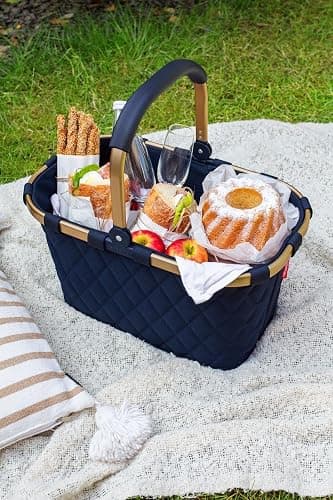 reisenthel carrybag frame rhombus midnight gold – Stabiler Einkaufskorb mit viel Stauraum und praktischer Innentasche – Elegantes und wasserabweisendes Design thumbnail 9