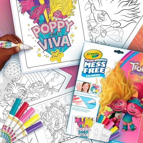 Crayola Trolls 3 Color Wonder Activity Set, Trolls Mess Free Coloring Pages for Toddlers, Travel Activity, Troll Toys, Toddler Gifts thumbnail 6