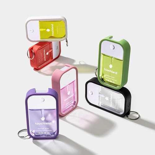 Touchland Hand Sanitizer Mist Case 1FL. OZ., Protective and Stylish Hand Sanitizer Spray Accessory, Silicone Case with Keyring, Icy White thumbnail 4