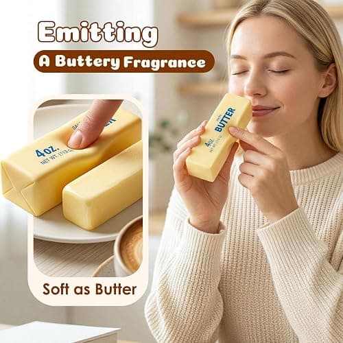 Zrpot Butter Squishy, Slow Rising Squishy, Stress Relief & Sensory Toys Squeeze Toy Soft Butter Squishy Toy Creative Gift for Office Desk & Classroom (1) thumbnail 5