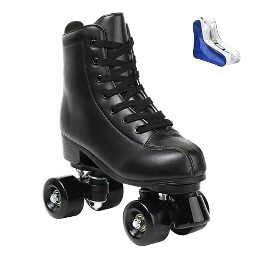 Roller Skate Shoes for Women Men PU Leather High-top Double-Row Roller Skates for Beginner, Professional Indoor Outdoor Roller Skates with Shoes Bag - Image 1