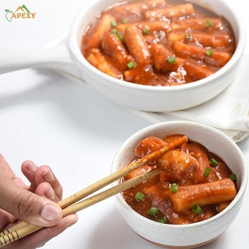 Apexy Korean Rice Cake Tteokbokkik Rice Cake, Chewy Tteok, Authentic Korean Street Food Snack, Perfect with Cheese and Ramen Noodles, No MSG, No Corn Syrup, Vegan and Gluten Free, Non-GMO 21.16 oz thumbnail 6