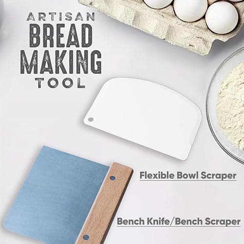 Jeensley Gärkörbchen Sauerteig Starterset Box verpackter runder Sauerteigbrot-Gärkorb mit Broschüre, Liner und Brotbackwerkzeugen, handgefertigt aus hochwertigem, natürlichem indonesischem Rattan thumbnail 6