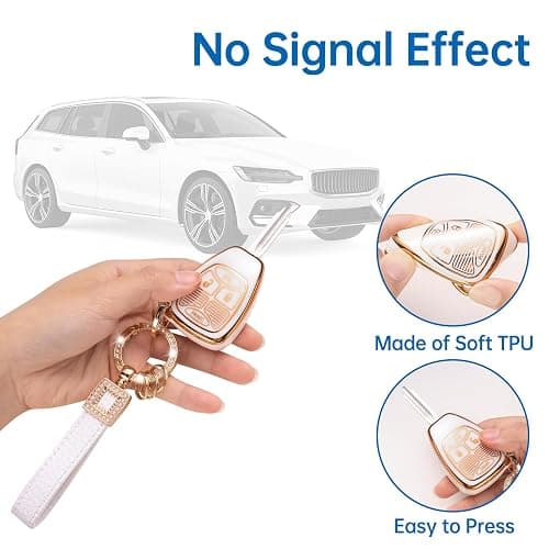 CACARLIKE for Jeep Key Fob Cover with Jeep Keychain, Car Key Fob Case Compatible with Dodge Ram 1500 2500 3500 Wrangler/Patriot/Compass Chrysler Smart Key Protector thumbnail 3